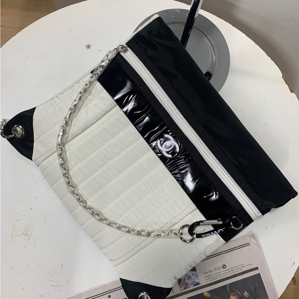 Chanel Monochrome Drawstring Backpack - image 6